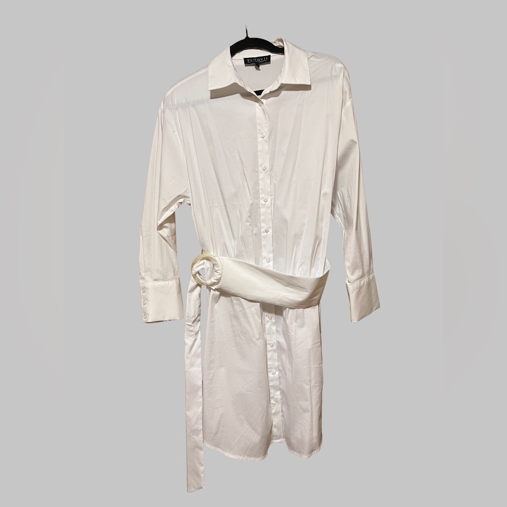 Eloquii Relaxed Shirt Dress with Belt